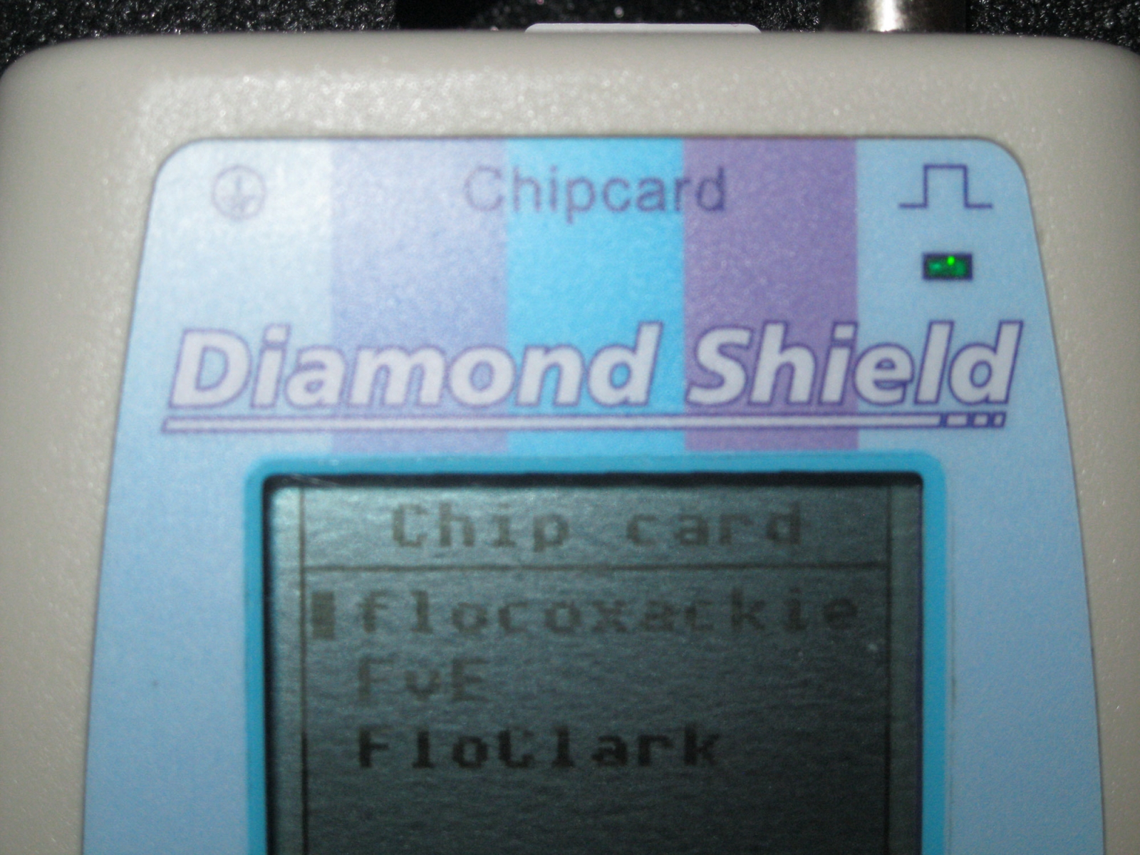 Diamond-Shield-Zapper-Chipkarten-Menü