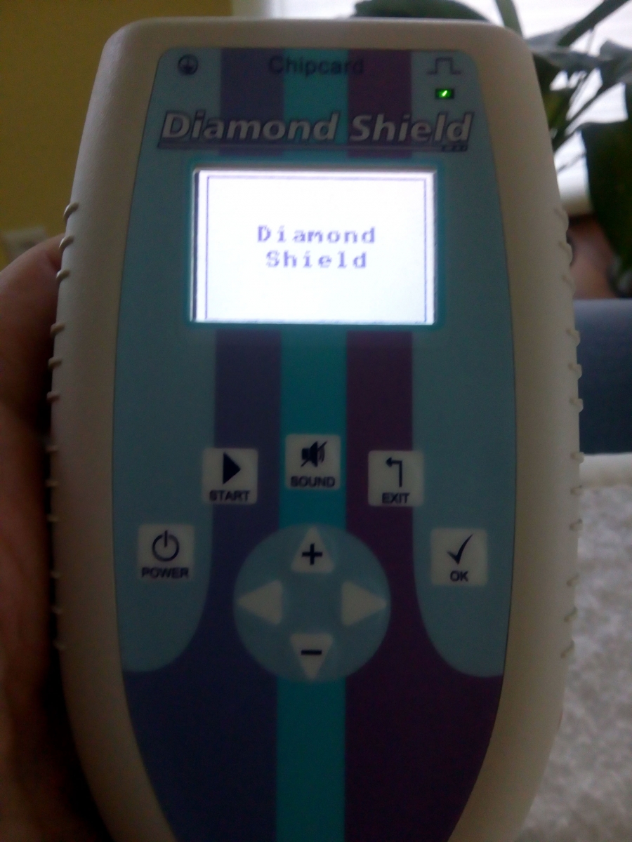 Diamond-Shield-Zapper-IE-Regulationstherapie-Impulsentladung-Modulation-Wobbel-Akupunkturprogramme-Schmerztherapie